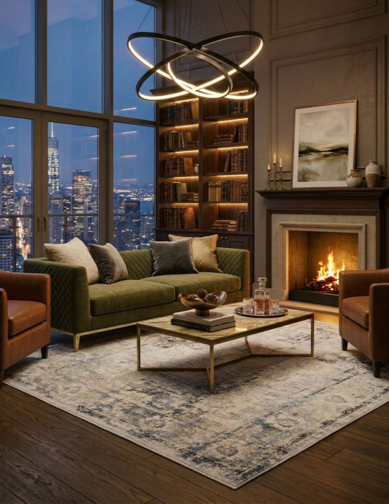 Arizona rug styled in a luxury interior