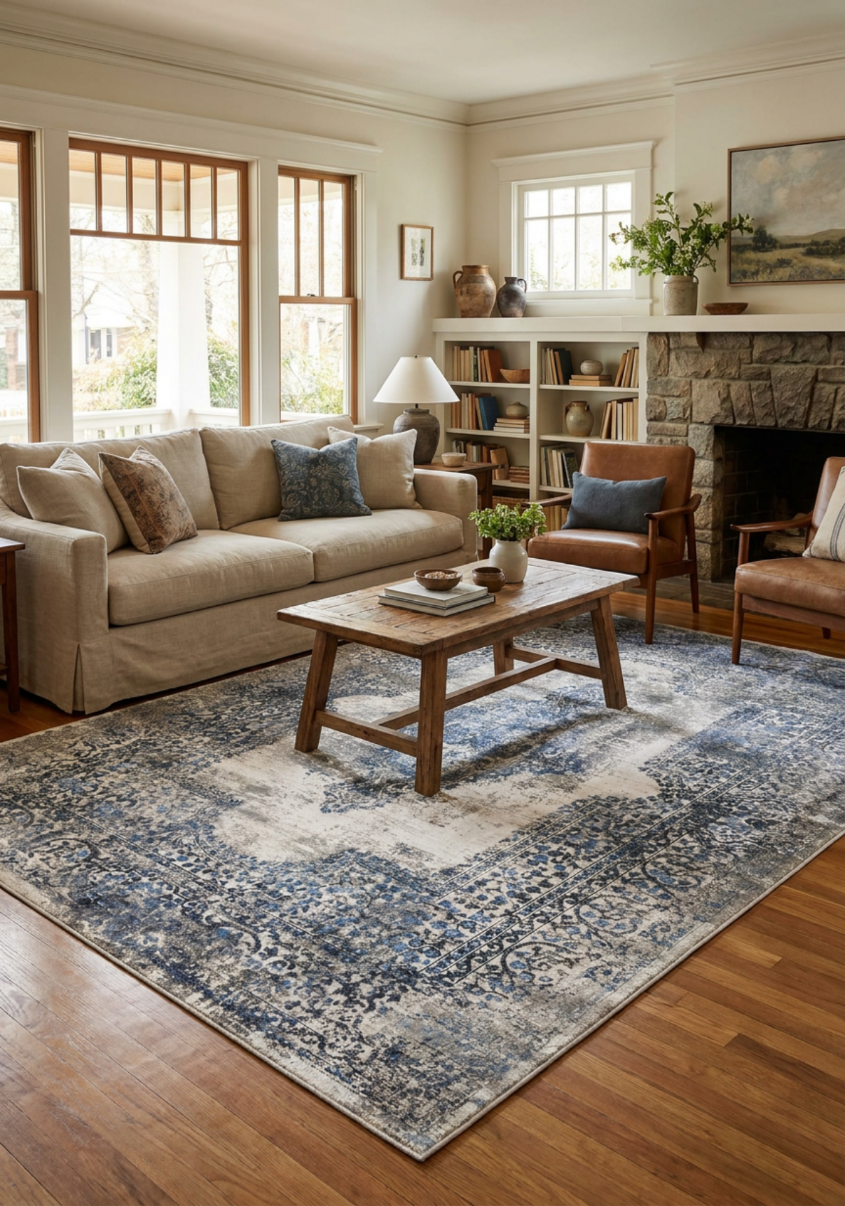 Gorgia rug styled in a luxury interior